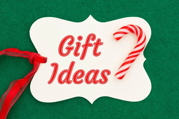 Μήνυμα Ιδέες Δώρων Μια Ετικέτα Δώρου Καραμέλες Για Χριστούγεννα — Φωτογραφία Αρχείου