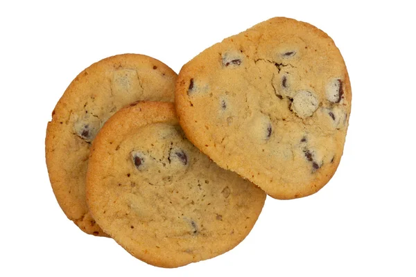 Cookies Chocolate Caseiros Isolados Branco Para Sua Mensagem Cozimento — Fotografia de Stock