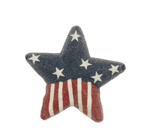 复古明星 形象为美国人在白色之上孤立地开始和条纹国旗 — 图库照片