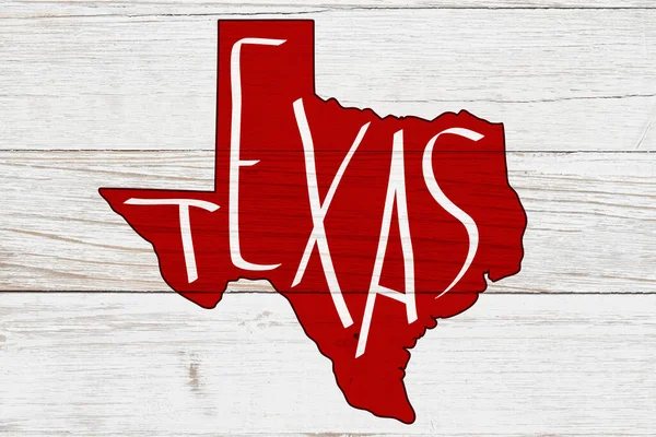 Texas Message Sur Carte État Rouge Sur Bois Altéré Image En Vente