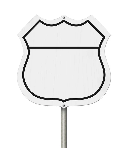 Бланшируйте Белый Чёрный Дорожный Знак Сша Выделенный Белым Цветом Местом Лицензионные Стоковые Фото
