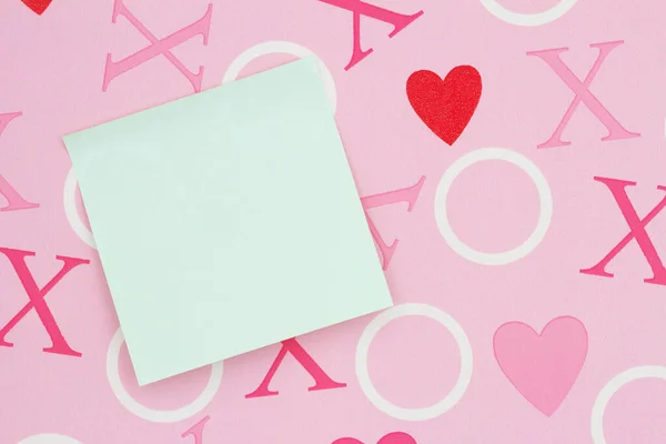 Nota Adhesiva Blanco Papel Amor Rosa Con Espacio Copia Para Imagen de archivo