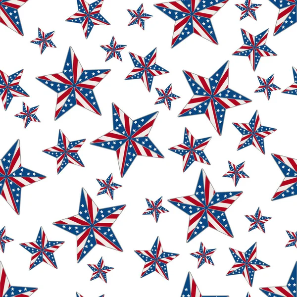 イラスト赤 青アメリカの旗星の模様の背景はシームレスで繰り返されます ロイヤリティフリーのストック写真