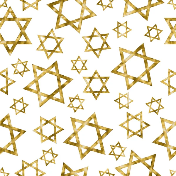 Illustration gold and white Star of David pattern background that is seamless and repeats