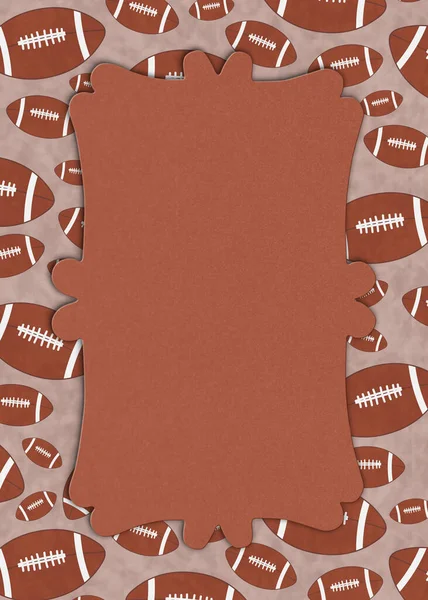 Brown Frame Illustration Football Material Pattern Background Copy Space Sports — 스톡 사진