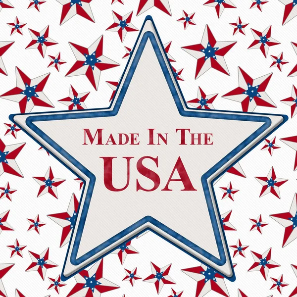 Made Usa Message Star Illustration Red White Blue Usa Flag — Stock Photo, Image