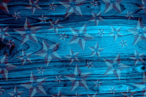 Fondo Patriótico Retro Americano Con Estrellas Bandera Grunge Usa Madera —  Fotos de Stock