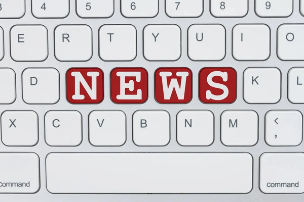 News Internet Message Red Gray Keyboard — Stock Photo, Image