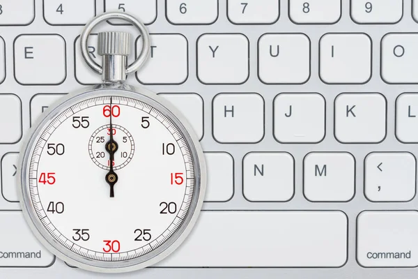 Stopwatch Seconden Grijs Toetsenbord Voor Hoge Snelheid Online Bericht — Stockfoto