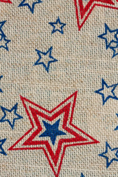 Κόκκινα Και Μπλε Αστέρια Λινάτσα Φόντο Για Τις Ηπα Φόντο — Φωτογραφία Αρχείου