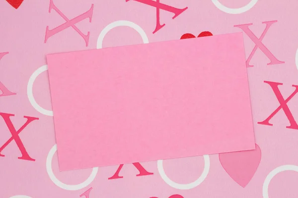 Blank Pink Card Love Paper Copy Space Your Love Message — Stock Photo, Image