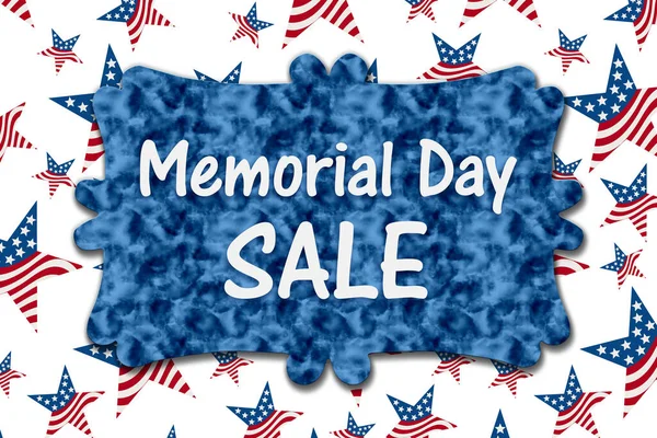 Memorial Day Sale Message Red White Blue Usa Flag Stars — Stock Photo, Image