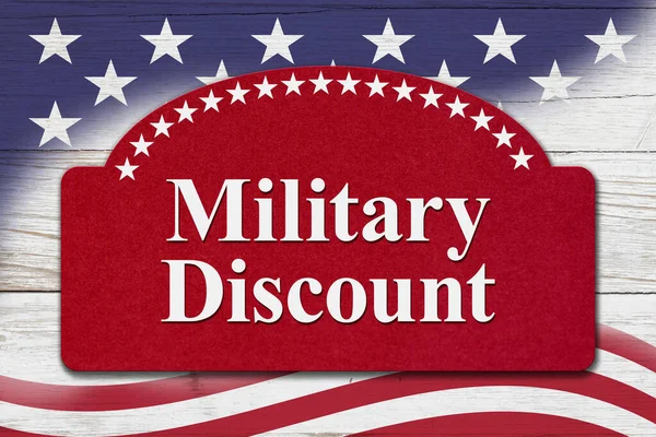Military Discounts Message Red White Blue Usa Flag Stars Stripes — Stock Photo, Image