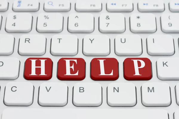 Help Internet Message Red Gray Keyboard — Stock Photo, Image