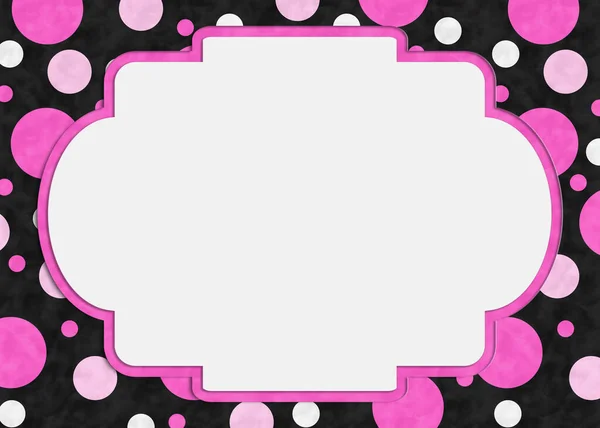 Blank Pink Polka Dot Greeting Card Copy Space Your Party — Stock Photo, Image