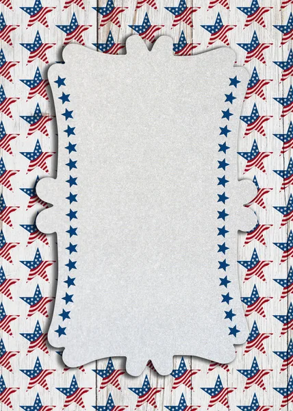 Patriotic Frame Illustration Red White Blue Flag Stars Copy Space — Stock Photo, Image