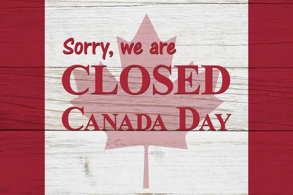 Closed Canada Day Canada Message Canadian Maple Leaf Flag Weathered — Stock Photo, Image