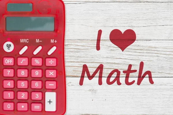 Love Math Message Calculator Whitewashed Wood Royalty Free Stock Photos