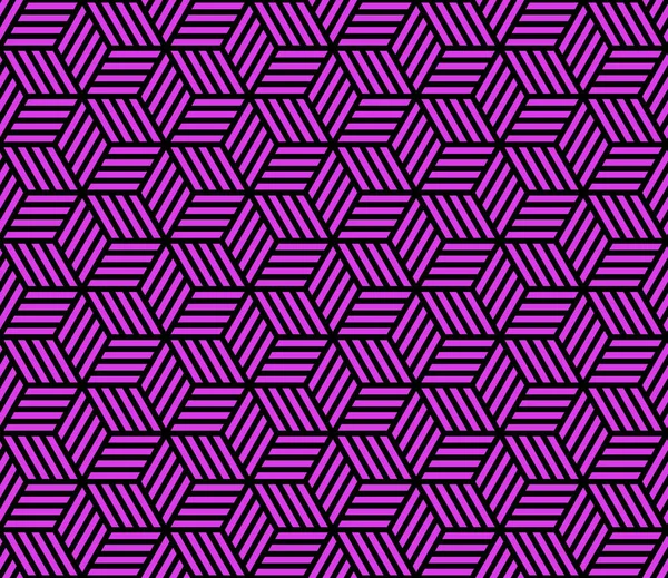 Illustration Black Purple Cubes Lines Pattern Background Seamless Repeats — Stock Photo, Image