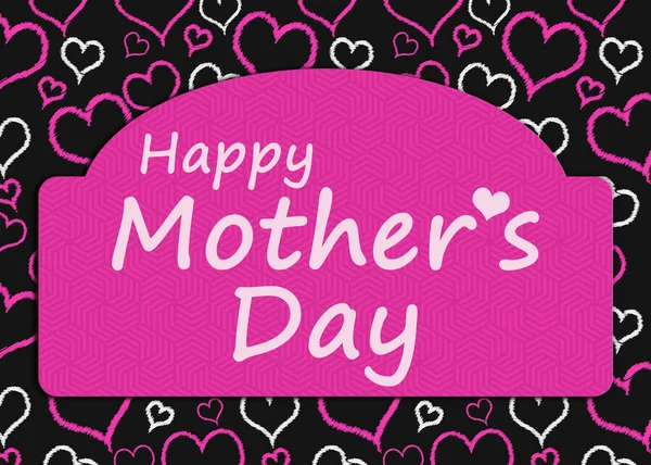 Szczęśliwy Dzień Matki Różowa Kartka Pozdrowieniami Serca — Zdjęcie stockowe
