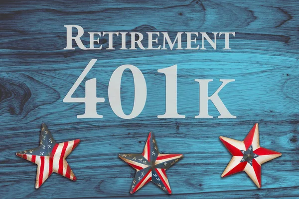 Відставка 401K Повідомлення Про Червоний Білий Синій Прапор Сша Зірки — стокове фото