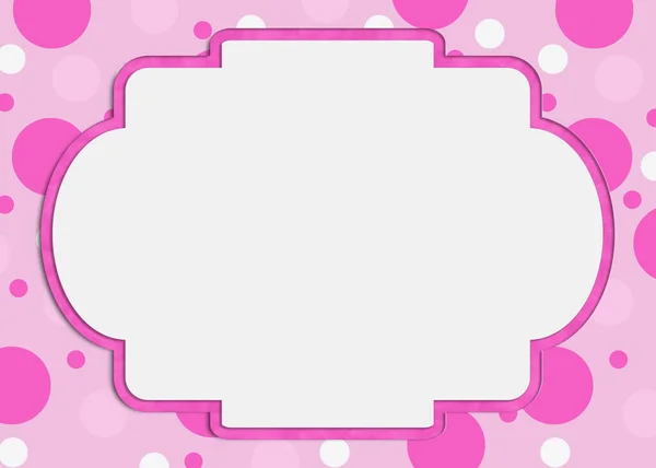 空白粉红波尔卡点贺卡与复制空间为您的党的消息 — 图库照片