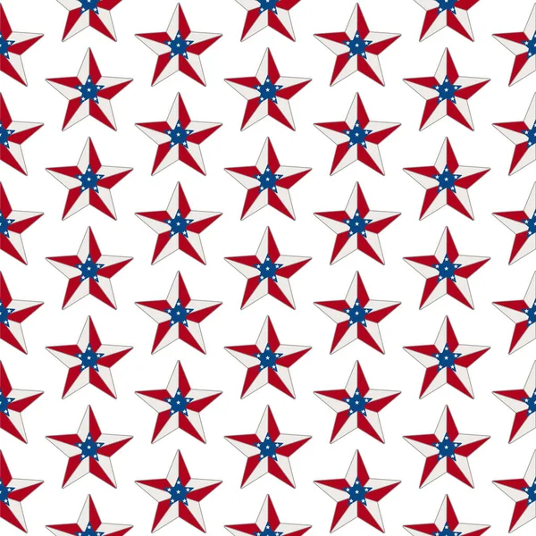イラスト赤 青アメリカの旗星の模様の背景はシームレスで繰り返されます — ストック写真