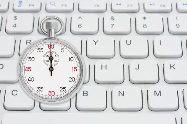 Stopwatch Seconden Grijs Toetsenbord Voor Hoge Snelheid Online Bericht — Stockfoto