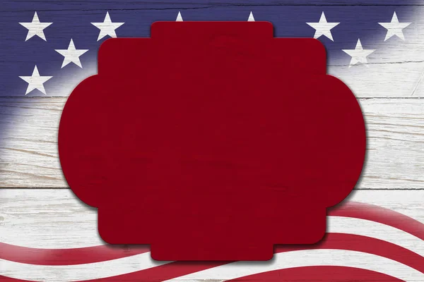 Patriotisk Ramme Med Illustration Rødt Hvidt Blåt Amerikansk Flag Med - Stock-foto