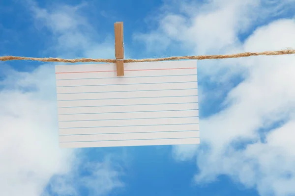 Blank White Index Card Sky Copy Space Your Message — стоковое фото