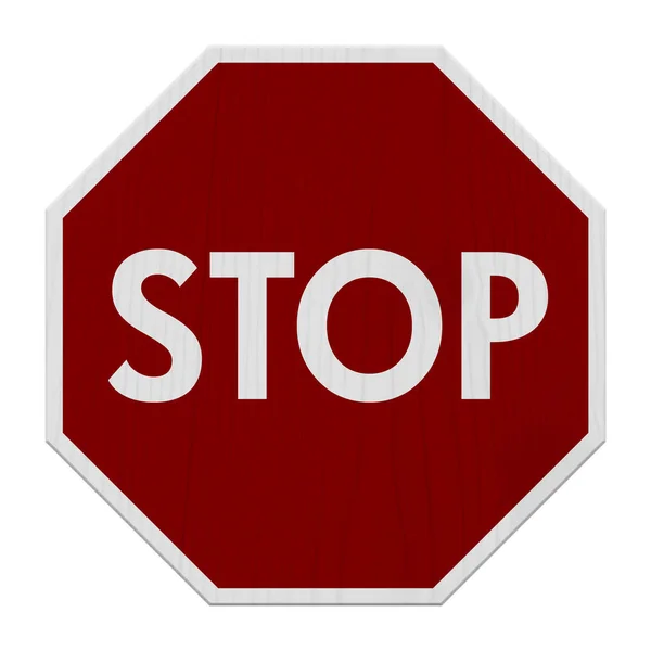 Red White Stop Road Sign Closeup Isolated White — Stock Photo, Image