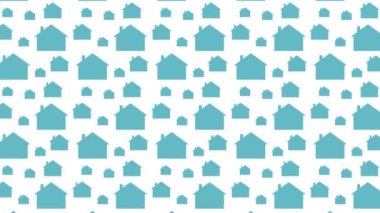 Amination Illustration mavi ve beyaz ev desenli arka plan tekrarlar ve kusursuz döngüler