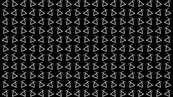 白黑相间的三角形和线条背景 反复循环无缝 — 图库视频影像
