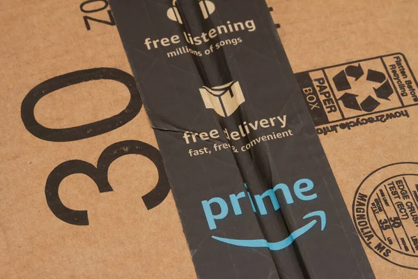 Greenville Сша Травень 2021 Ілюстративна Редакційна Стаття Amazon Packaging Box — стокове фото