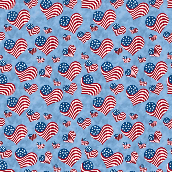 Illustration Rot Weiß Und Blau Usa Flagge Herzen Muster Hintergrund — Stockfoto