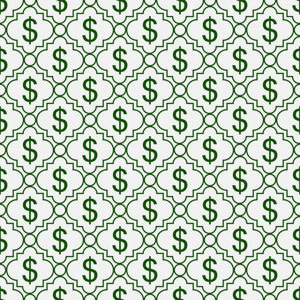 녹색과 흰색 달러 기호 패턴 반복 배경 — 스톡 사진