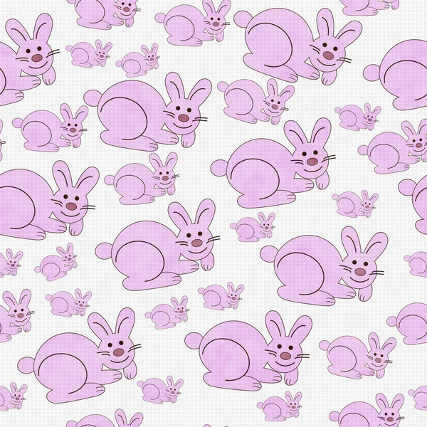 Pink and White Bunny Textured Fabric Repeat Pattern Background — Stock Photo, Image