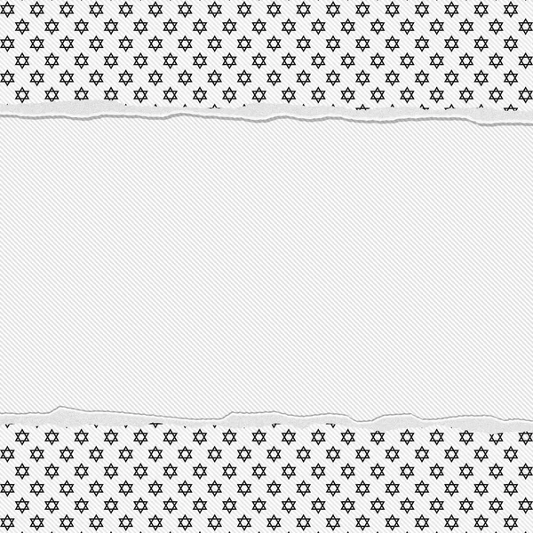 Czarno-biały gwiazda Dawida rama rozdarty tła — Zdjęcie stockowe
