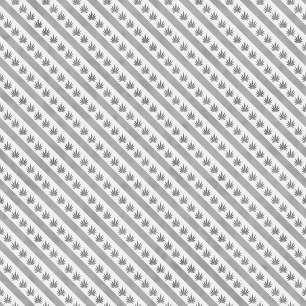 Gray Marijuana Leaf and Stripes Pattern Repeat Background — Stock Photo, Image