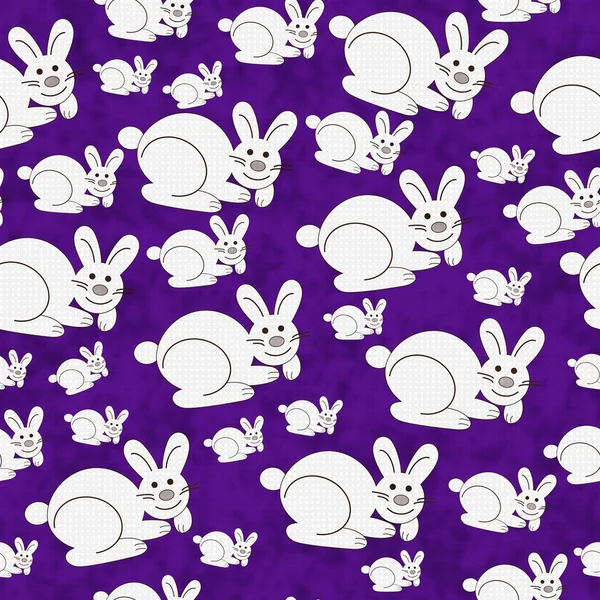 Purple and White Bunny Textured Fabric Repeat Pattern Background — Stock Photo, Image
