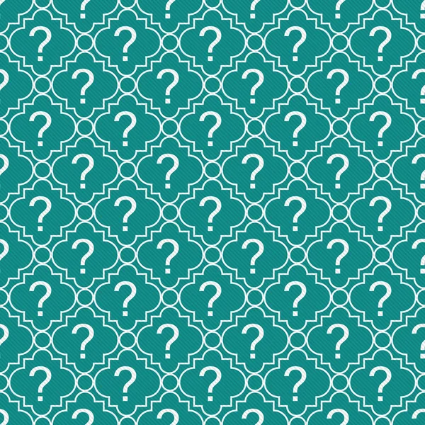 Teal and White Question Mark Symbol Pattern Repeat Background — Stock Photo, Image