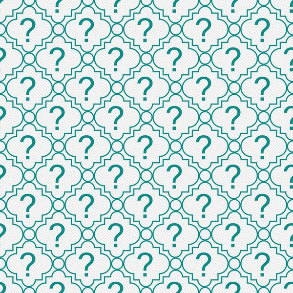 Teal and White Question Mark Symbol Pattern Repeat Background — Stock Photo, Image