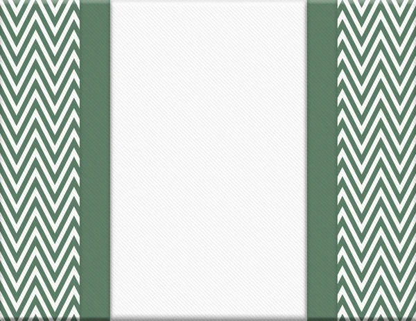 Moldura verde e branco Chevron Zigzag com fundo de fita — Fotografia de Stock