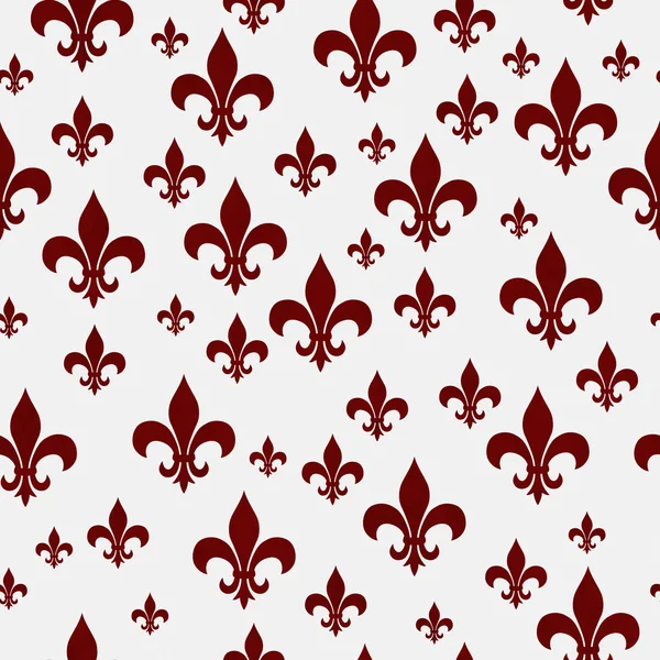 Red and White Fleur-de-lis Pattern Repeat Background — Stock Photo, Image