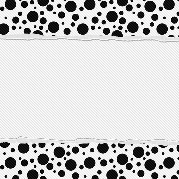 Black and White Polka Dot Frame with Torn Background — Stock Photo, Image