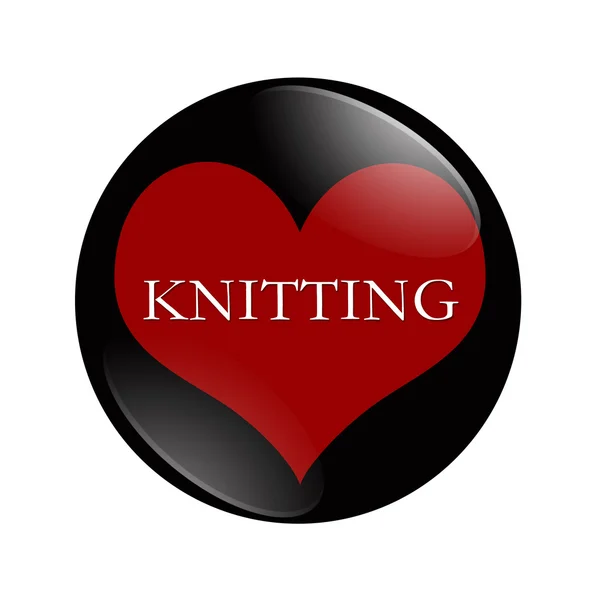 내가 사랑 하는 뜨개질을 하는 버튼 — 스톡 사진