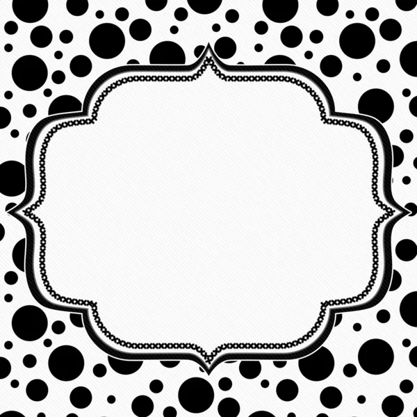 Black and White Polka Dot Background with Embroidery — Stock Photo, Image