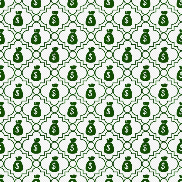 Green and White Money Bag Repeat Pattern Background — Stock Photo, Image