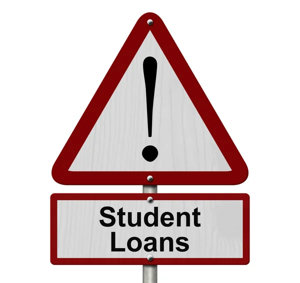 Kredyty studenckie przestroga znak — Zdjęcie stockowe