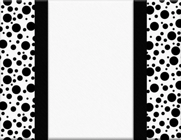 Black and White Polka Dot Frame with Ribbon Background — Stock Photo, Image
